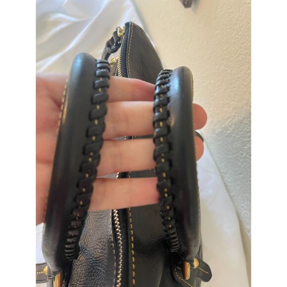 Dooney & Bourke Florentine Black Pebble Leather Satchel Handbag Crossbody Bag - Picture 8 of 14